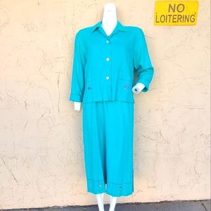 Vintage Sunday School Teacher Linen Blend Dress and Jacket